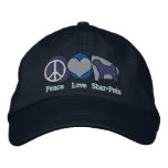 Peace Love Shar-Peis Embroidered Hat (Blue) embroidered hats