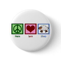 Peace Love Sheep Button