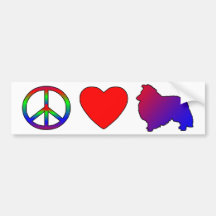 Peace Love Shelties Bumper Sticker