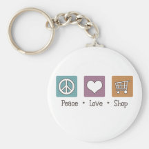 Peace Love Shop Key Chain