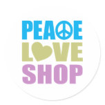 Peace Love Shop stickers