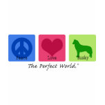 Peace Love Siberian Husky t-shirts