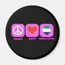 Peace Love Sierra Leone Fridge Magnets