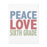 Peace Love Sixth Grade Postcard