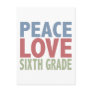 Peace Love Sixth Grade Postcard