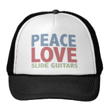 Peace Love Slide Guitars Mesh Hats