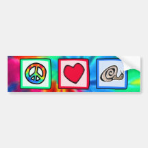 Peace, Love, Snails Bumper Sticker