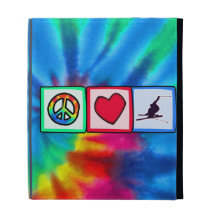 Peace, Love, Snow Skiing iPad Folio Case