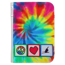 Peace, Love, Snow Skiing Kindle Folio Cases