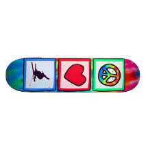 Peace, Love, Snow Skiing Skate Board Deck