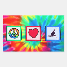 Peace, Love, Snow Skiing Sticker