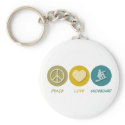 Peace Love Snowboard keychains