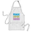 Peace Love Soccer aprons