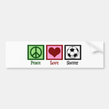 Peace Love Soccer Bumper Sticker
