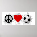 Peace Love Soccer Emblem posters