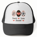 Peace Love Soccer Hat