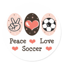 Peace Love Soccer Sticer