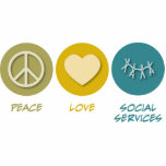 Peace Love Social Services photo sculptures