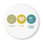 Peace Love Social Work magnets