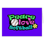 Peace, Love, Softball Greeting Cards