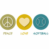 Peace Love Softball Acrylic Cut Out