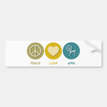 Peace Love Spin Bumper Sticker