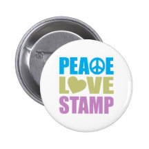 Peace Love Stamp Button