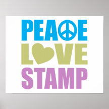 Peace Love Stamp Poster