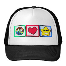 Peace, Love, Stars Mesh Hats