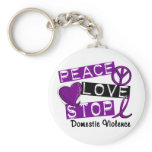 PEACE LOVE STOP Domestic Violence T-Shirts keychains
