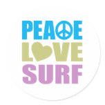 Peace Love Surf stickers