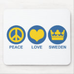 Peace Love Sweden Mouse Pads