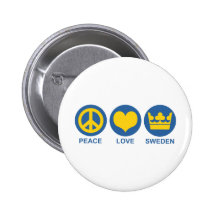 Peace Love Sweden Pin