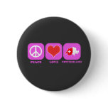 Peace Love Switzerland buttons