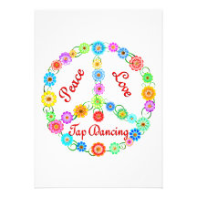 Peace Love Tap Dancing Personalised Invitations