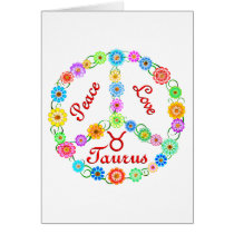 Peace Love Taurus Card