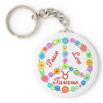 Peace Love Taurus Key Chains