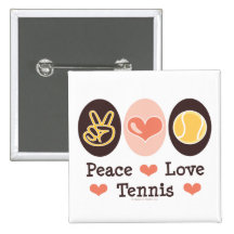Peace Love Tennis Button