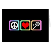 Peace love tennis card
