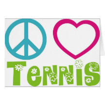 Peace Love Tennis Greeting Cards