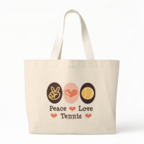 Peace Love Tennis Tote Bag