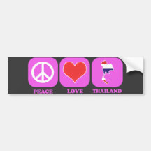Peace Love Thailand Bumper Sticker