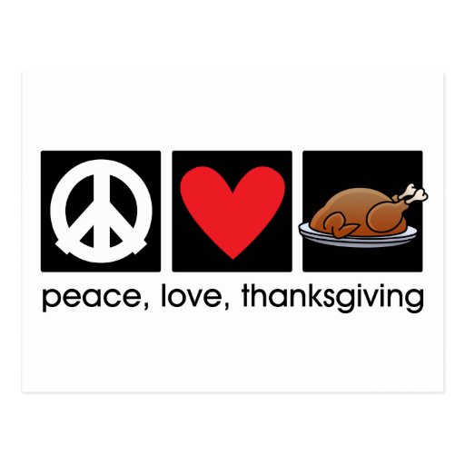 Peace, Love, Thanksgiving Postcard