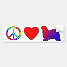 Peace Love Tibetan Terriers Bumper Sticker