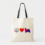 Peace Love Tibetan Terriers Canvas Bags