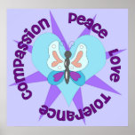 Peace Love Tolerance Compassion Posters