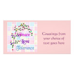 Peace Love Tolerance photo cards
