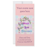 Peace Love Tolerance rack cards