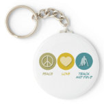 Peace Love Track and Field keychains