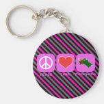 Peace Love Turkmenistan Keychains